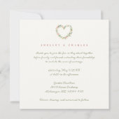 Invitation Delicate Pastel Pink Romantic Heart-Shape Wreath (Dos)
