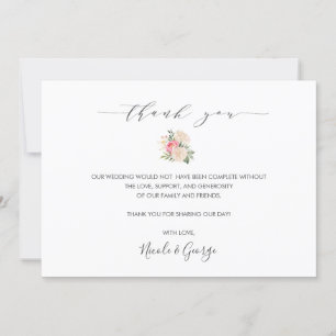 Invitation Delicate Peony bouquet mariage d'été merci