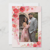 Invitation Delicate Pink Floral Frame Christian Catholic (Dos)