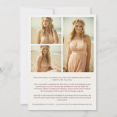 Invitation Delicate Pink Floral Wreath Graduation Cap (Dos)