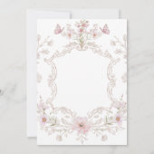Invitation delicate pink flowers frame First Holy Communion (Dos)