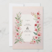 Invitation Delicate Pink Shades Cherish Botanical Wildflowers (Devant)
