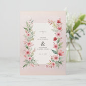 Invitation Delicate Pink Shades Cherish Botanical Wildflowers (Debout devant)