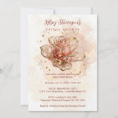 Invitation Delicate Pink Shades Glitter Glass Effect Rose  (Devant)