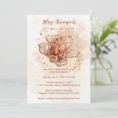 Invitation Delicate Pink Shades Glitter Glass Effect Rose  (Debout devant)