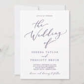 Invitation Delicate Plum violet tout en un Mariage de code QR (Devant)