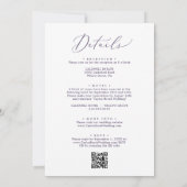 Invitation Delicate Plum violet tout en un Mariage de code QR (Dos)
