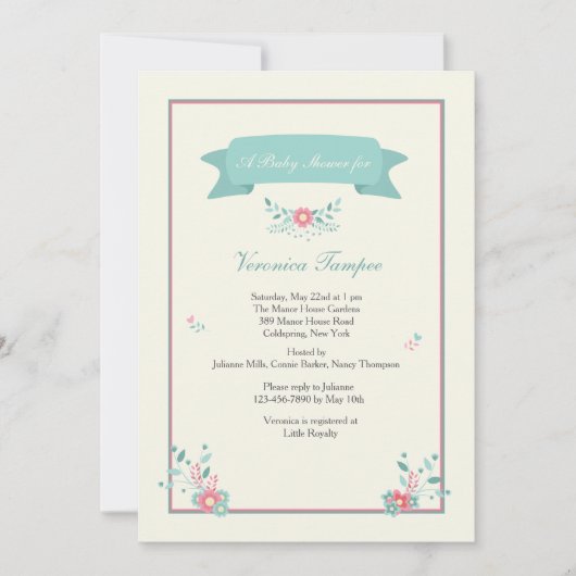 Invitation Délicate Positionne L'Invitation (Devant)