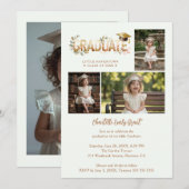 Invitation Delicate Romantic Kindergarten Graduate 4-Photo (Devant / Derrière)