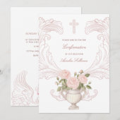 Invitation Delicate Roses Frame Confirmation (Devant / Derrière)