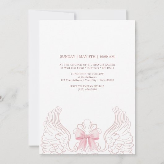 Invitation Delicate Roses Frame First Communion (Dos)