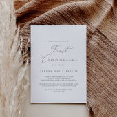 Invitation Delicate Silver Calligraphy First Communion
