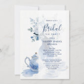 Invitation Delicate Sophisticated Blue Vintage Tea Set (Devant)