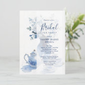 Invitation Delicate Sophisticated Blue Vintage Tea Set (Debout devant)
