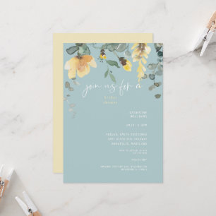 Invitation Délicate verdure de pivoine jaune Shower de mariag