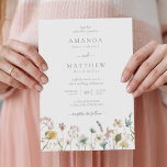 Invitation Delicate White Watercolor Pressed Flowers<br><div class="desc">This elegant wedding Invite à la main beautiful beautiful — painted watercolor blush pink,  dusty blue,  et sage green press flowers with gray typographiy & script. (This is part of the Delicate Pressed Florals collection that can be viewed by clicking on the above link)</div>