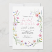 Invitation Delicate Wildflower Meadow Wreath Bridal Shower (Devant)