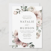 Invitation Delicate Winter Floral Frame Wedding (Devant)