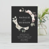 Invitation Delicate Winter Floral Frame Wedding (Debout devant)