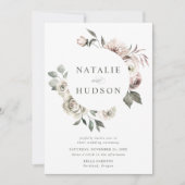 Invitation Delicate Winter Floral Frame Wedding (Devant)