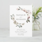 Invitation Delicate Winter Floral Frame Wedding (Debout devant)