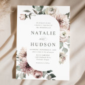 Invitation Delicate Winter Floral Frame Wedding
