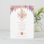 Invitation Delicate Wisteria & Exquisite Vintage Chandelier (Debout devant)