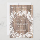 Invitation DÉLICATE Wreath White Butterfly Wood Wedding RSVP (Devant)