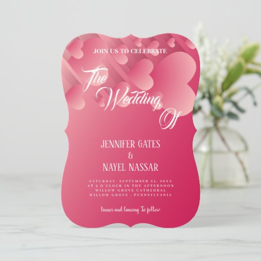 Invitation Delicatte amour Calligraphie All In One Mariage (Debout devant)
