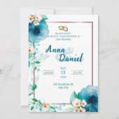 Invitation Délice de peinture à l'aquarelle Roses bleues (Devant)