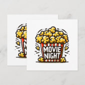 Invitation Délice de soirée cinéma Popcorn ludique (Devant / Derrière)