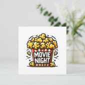 Invitation Délice de soirée cinéma Popcorn ludique (Debout devant)