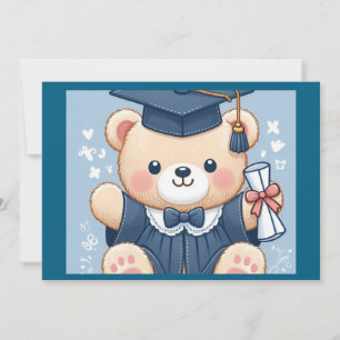 Invitation "Délice d'ours en peluche de remise de diplôme"
