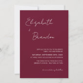 Invitation Delicic Burgundy Red QR Code RSVP Mariage Photo (Devant)