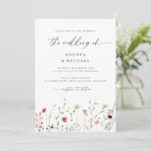 Invitation Delicic Fleur sauvage Boho Mariage romantique (Debout devant)