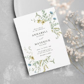 Invitation Delicic Fleur sauvage moderne Boho Floral Mariage