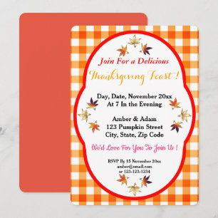 Invitation Délicieux Automne Croquant Feuilles Fantaisistes
