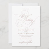Invitation Delicy Dusty Rose moderne Calligraphie classique (Devant)