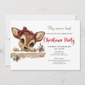 Invitation Delightful peeking reindeer editable party card (Devant)