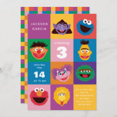 Invitation d'Elmo et d'amis (Devant / Derrière)