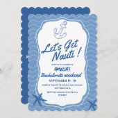 Invitation Demain de bachelorette Nauti (Devant / Derrière)