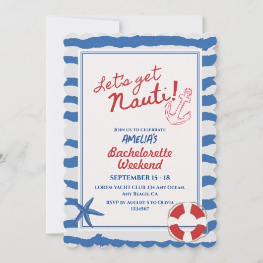 Invitation Demain de bachelorette Nauti (Devant)