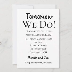 Invitation Demain Nous Le Faisons ! Dîner de répétition Invit