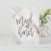 INVITATION DEMAISELLE D'HONNEUR EN MARBRE ET OR ROSE (Debout devant)