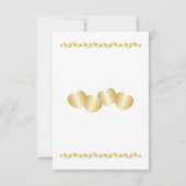 Invitation Demande d'aide-mémoire couleur or de Heart Design (Dos)