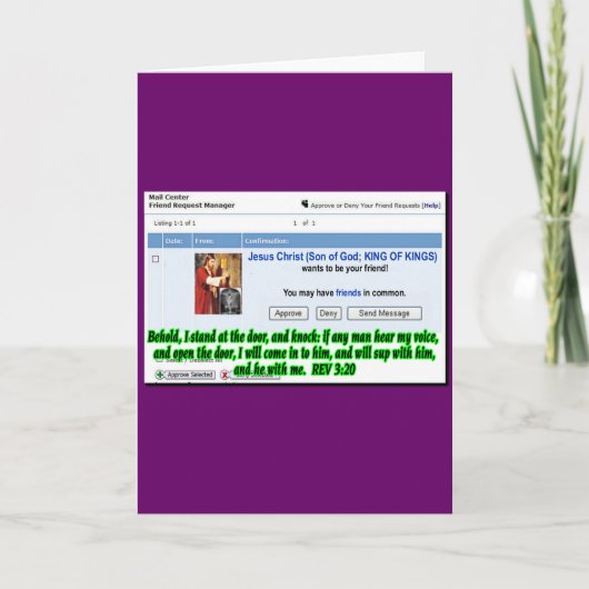 Invitation Demande d'ami Jésus (Devant)