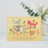 Invitation Demande de Baby shower pour les animaux de bois (Debout devant)