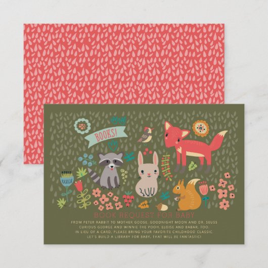 Invitation Demande de Baby shower pour les animaux de bois (Devant / Derrière)