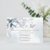 Invitation Demande de cadeau Dusty Blue Foliage Watercolor (Debout devant)