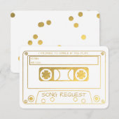 Invitation Demande de chanson cassette vintage en feuille d'o (Devant / Derrière)